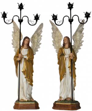 Conjunto Anjos Com Candelabro 115 cm -0